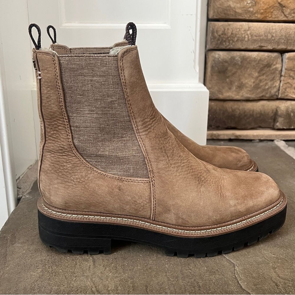 Sam Edelman Laguna Waterproof Suede Chelsea Platform Booties Size 8